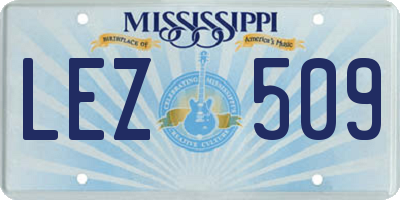 MS license plate LEZ509