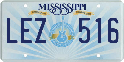 MS license plate LEZ516