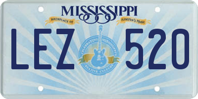 MS license plate LEZ520