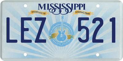 MS license plate LEZ521
