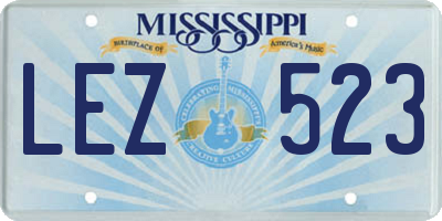 MS license plate LEZ523