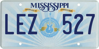 MS license plate LEZ527