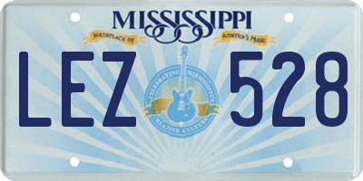 MS license plate LEZ528