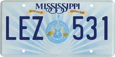 MS license plate LEZ531