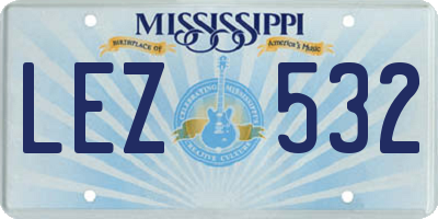 MS license plate LEZ532