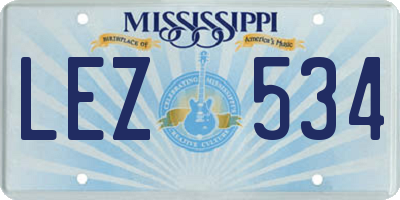 MS license plate LEZ534