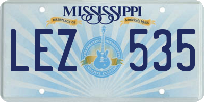 MS license plate LEZ535