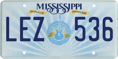 MS license plate LEZ536