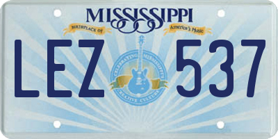 MS license plate LEZ537