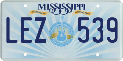 MS license plate LEZ539