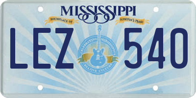 MS license plate LEZ540