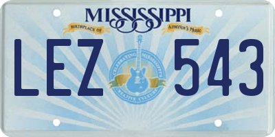 MS license plate LEZ543
