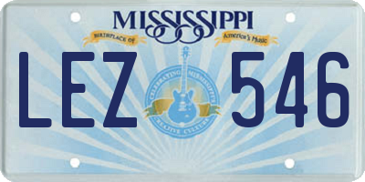 MS license plate LEZ546