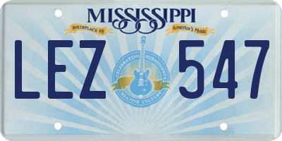 MS license plate LEZ547