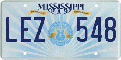 MS license plate LEZ548