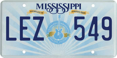 MS license plate LEZ549
