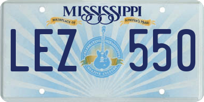 MS license plate LEZ550