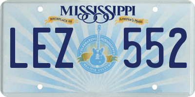 MS license plate LEZ552