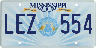 MS license plate LEZ554