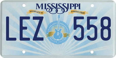 MS license plate LEZ558