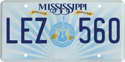 MS license plate LEZ560