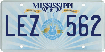 MS license plate LEZ562