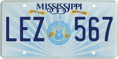 MS license plate LEZ567