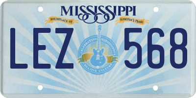 MS license plate LEZ568