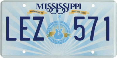 MS license plate LEZ571