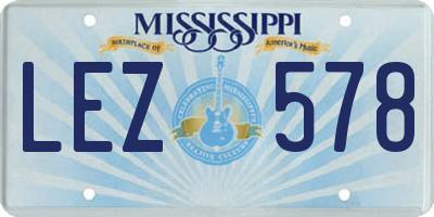 MS license plate LEZ578