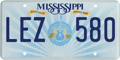 MS license plate LEZ580