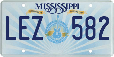 MS license plate LEZ582