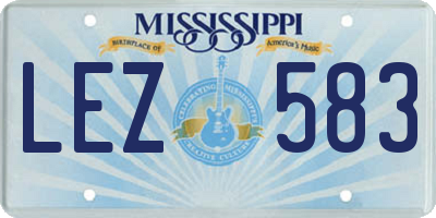 MS license plate LEZ583