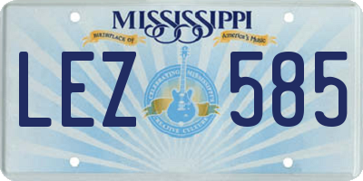 MS license plate LEZ585