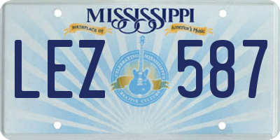 MS license plate LEZ587