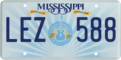 MS license plate LEZ588