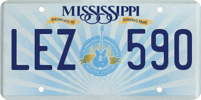 MS license plate LEZ590