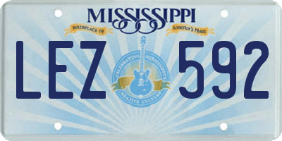 MS license plate LEZ592
