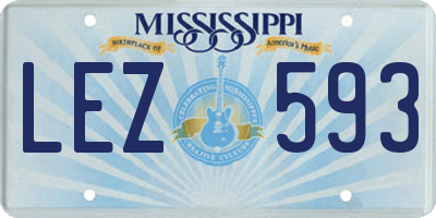 MS license plate LEZ593