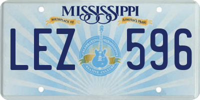 MS license plate LEZ596