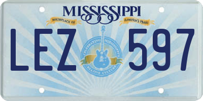 MS license plate LEZ597