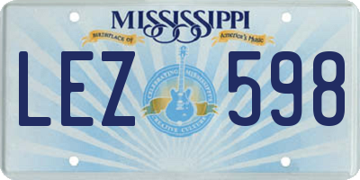 MS license plate LEZ598