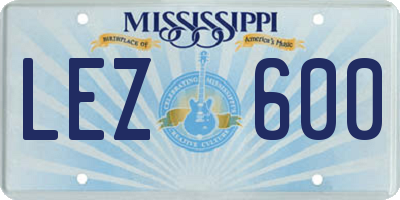 MS license plate LEZ600