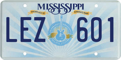 MS license plate LEZ601