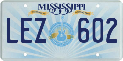 MS license plate LEZ602