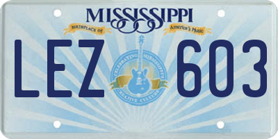 MS license plate LEZ603