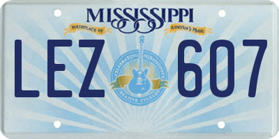 MS license plate LEZ607