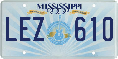 MS license plate LEZ610