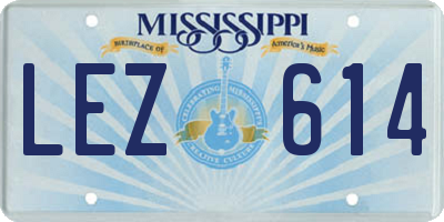 MS license plate LEZ614