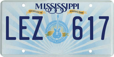 MS license plate LEZ617
